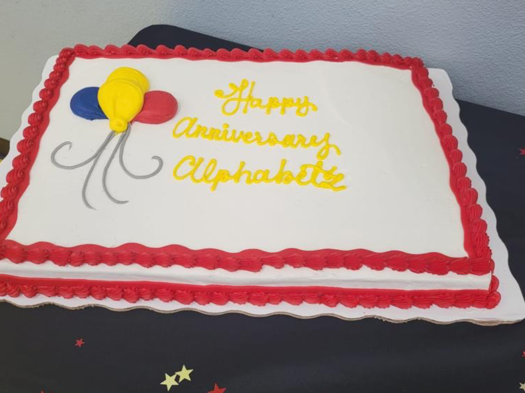 Alphabetz Montessori Anniversary Cake